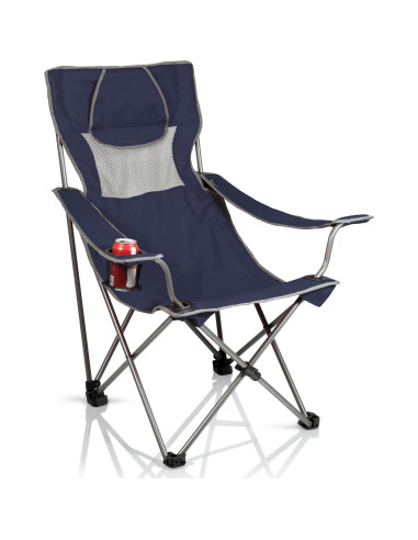 Silla de Camping Plegable PICNIC TIME Marino/Gris 136kg