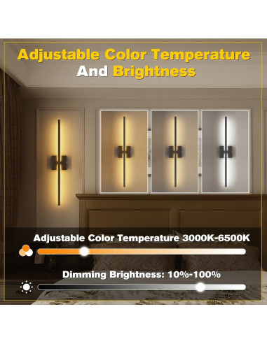 Aplique de Pared Recargable JOFIOS 69.85 cm Inalámbrico