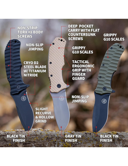 Cuchillo Plegable Off-Grid Fuego Rápido Blackout D2 9.5cm Cuchillo Plegable Off-Grid Fuego Rápido Blackout D2 9.5cm