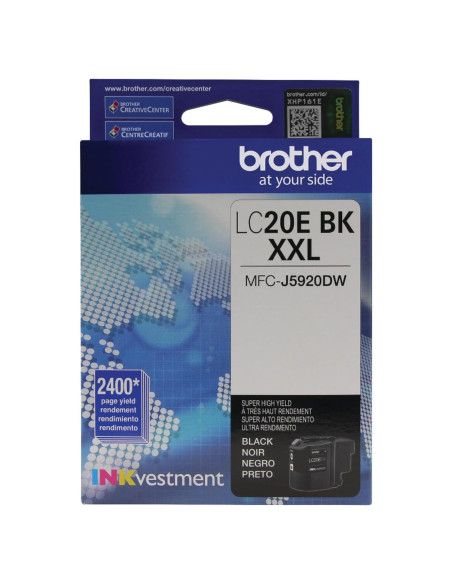 Cartucho de Tinta Negro Brother LC20EBK Alto Rendimiento 2400 Páginas Cartucho de Tinta Negro Brother LC20EBK Alto Rendimiento 2400 Páginas