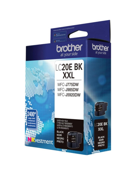 Cartucho de Tinta Negro Brother LC20EBK Alto Rendimiento 2400 Páginas Cartucho de Tinta Negro Brother LC20EBK Alto Rendimiento 2400 Páginas