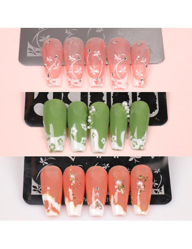 Kit de Estampado de Uñas Francesas STZPRONAIL 10 Piezas