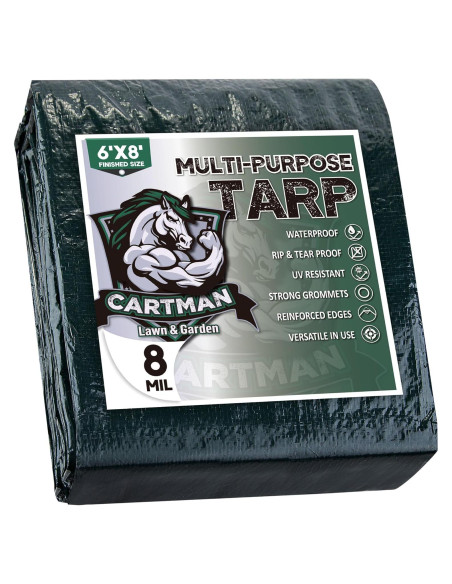 Lona Cartman Verde 1.83x2.44m Impermeable 8 Mil para Camping Lona Cartman Verde 1.83x2.44m Impermeable 8 Mil para Camping