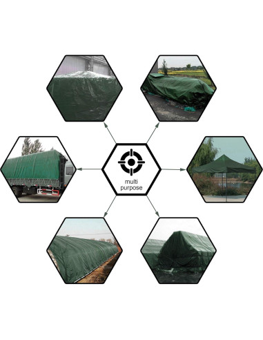 Lona Cartman Verde 1.83x2.44m Impermeable 8 Mil para Camping