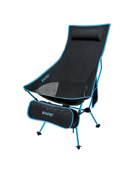 Silla de Camping Plegable G4Free Respaldo Alto 150Kg Azul Silla de Camping Plegable G4Free Respaldo Alto 150Kg Azul