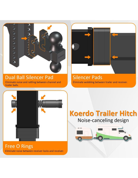 Enganche de Remolque Ajustable Koerdo 2" y 2-5/16" 6804 kg Enganche de Remolque Ajustable Koerdo 2" y 2-5/16" 6804 kg