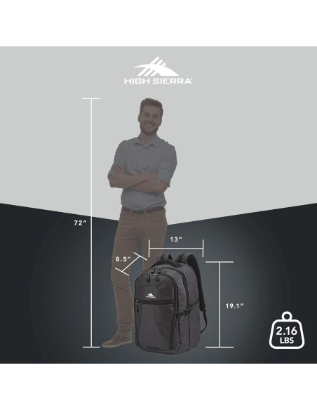 Mochila de Viaje High Sierra 30L Negro Mercurio con Compartimento para Laptop Mochila de Viaje High Sierra 30L Negro Mercurio con Compartimento para Laptop