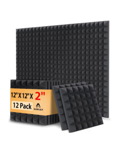 Paquete de 12 Paneles Acústicos Piramidales AUSLET 30.48x30.48cm