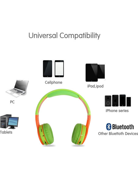 Auriculares Plegables Contixo KB-2600 Bluetooth Niños 85dB Auriculares Plegables Contixo KB-2600 Bluetooth Niños 85dB