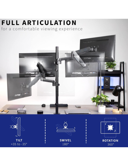 Soporte Doble para Monitor VIVO STAND-V012K Ajuste Neumático Soporte Doble para Monitor VIVO STAND-V012K Ajuste Neumático