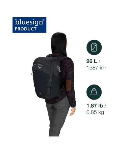 Mochila Osprey Poco para Senderismo con Almohadilla Negra