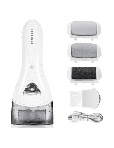 Removedor de Callos Eléctrico PRITECH Blanco, Impermeable, Recargable