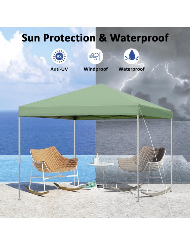 Carpa Pop-Up SAILARY 3x3m Impermeable Verde con Bolsa