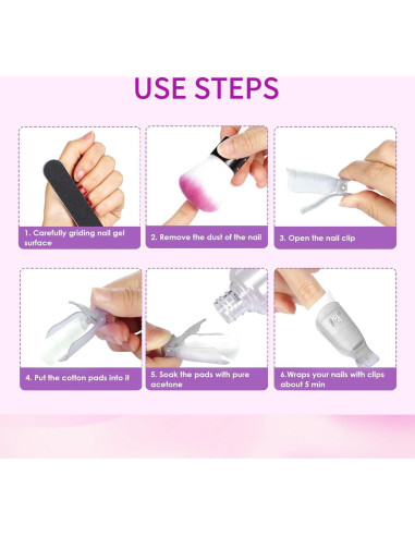 Kit de Clips Reutilizables para Quitar Esmalte de Uñas de Pies - SMSMYXF