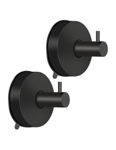 Ganchos de Ventosa Dntorx 2 Piezas Acero Inoxidable Negro