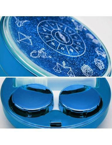 Estuche para Lentes de Contacto Hope Young Azul con Espejo