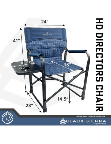 Silla Plegable Black Sierra DRCH-012 con Mesa Lateral 181 kg