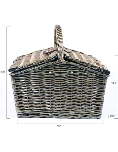 Cesta de Picnic Piccadilly PICNIC TIME para 2 - Mimbre Gris