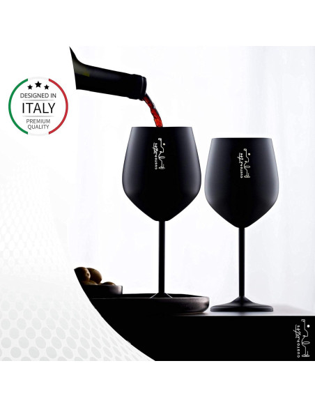 Vasos de Vino de Acero Inoxidable Gusto Nostro - 532 ml - Juego de 2 Vasos de Vino de Acero Inoxidable Gusto Nostro - 532 ml - Juego de 2
