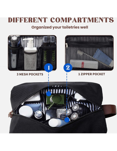Bolsa de Aseo Vorspack Grande Resistente al Agua Negra