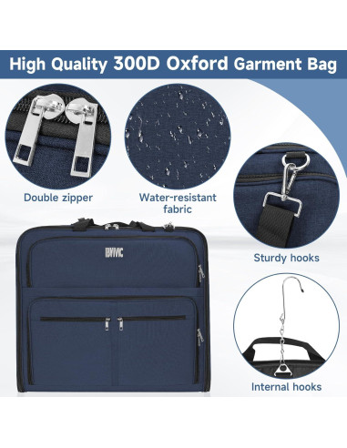 Bolsa de Ropa de Viaje Oxford Azul 41.3" con Compartimentos