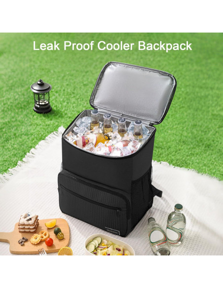 Mochila Cooler Aislada MIRASON 21.9L Negra a Prueba de Fugas Mochila Cooler Aislada MIRASON 21.9L Negra a Prueba de Fugas