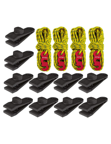 Pinzas para Lonas Sudopru 14 Pcs Clips y Cuerdas Impermeables Pinzas para Lonas Sudopru 14 Pcs Clips y Cuerdas Impermeables