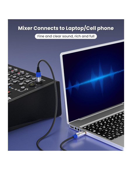 Cable de Micrófono XLR a 3.5mm Tisino 1 pie (30.48 cm) Cable de Micrófono XLR a 3.5mm Tisino 1 pie (30.48 cm)