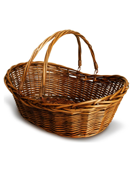 Cesta de Mimbre Tejida a Mano Wald Imports 35.6x14cm Marrón Cesta de Mimbre Tejida a Mano Wald Imports 35.6x14cm Marrón