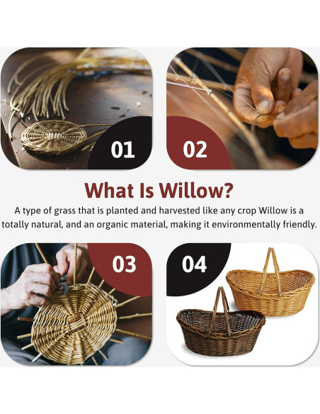 Cesta de Mimbre Tejida a Mano Wald Imports 35.6x14cm Marrón Cesta de Mimbre Tejida a Mano Wald Imports 35.6x14cm Marrón