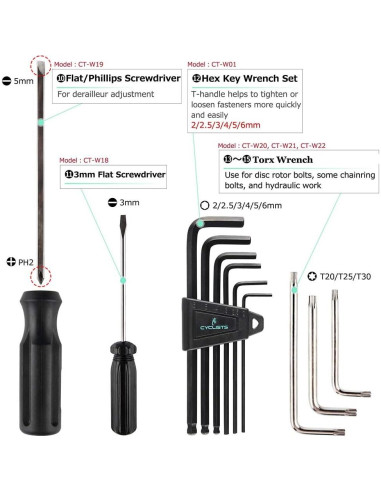 Kit de Herramientas para Bicicleta CYCLISTS 23 Piezas con Estuche