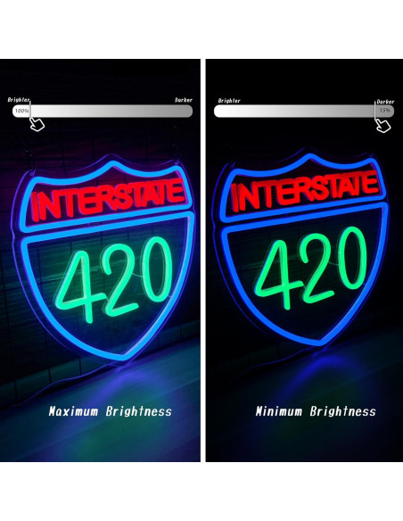 Cartel de Neón 420 Interstate LED Dimmable 32x31 cm Cartel de Neón 420 Interstate LED Dimmable 32x31 cm