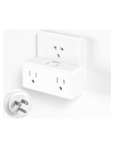 Extensor de Enchufe BN-LINK con 2 USB-A y 1 USB-C 2 Salidas