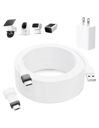 Cable de Alimentación Resistente 7.5m para Eufy Cam - Goldtime
