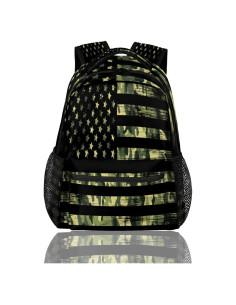 Mochila Escolar Camo Bandera Americana 22L Resistente al Agua