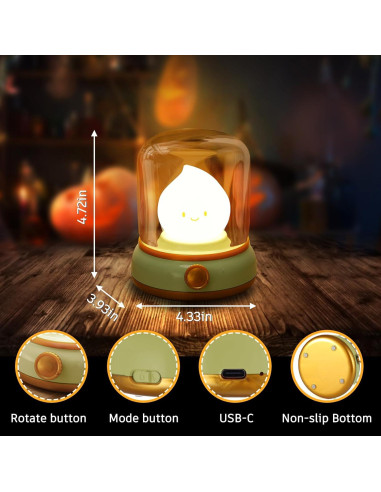Luz Nocturna Fantasma Deogos 2 Pack Regulable Verde