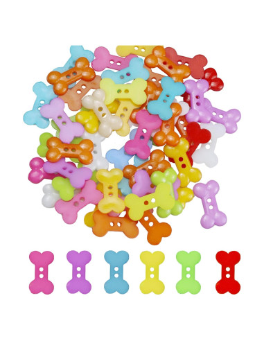 50 Botones Decorativos Pson en Forma de Hueso de Perro 18mm