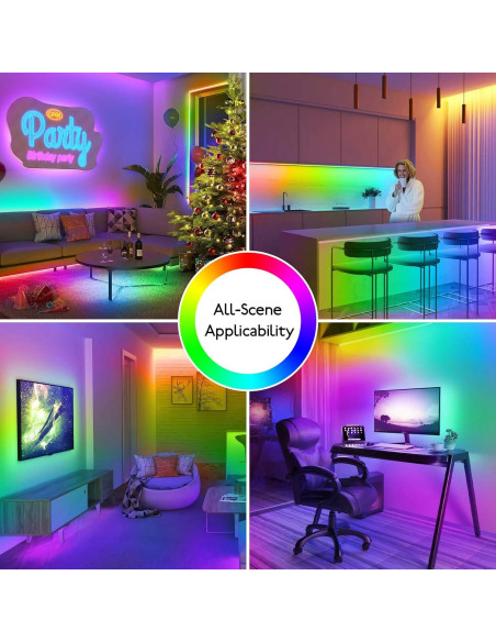 Tira de Luz LED Neón RGB 5M Icever a Prueba de Agua Tira de Luz LED Neón RGB 5M Icever a Prueba de Agua