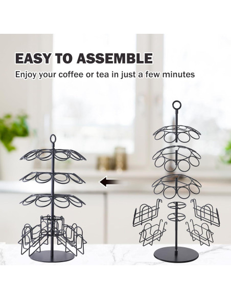 Soporte giratorio para 30 cápsulas K-Cup + 60 bolsas de té Eastsign Soporte giratorio para 30 cápsulas K-Cup + 60 bolsas de té Eastsign