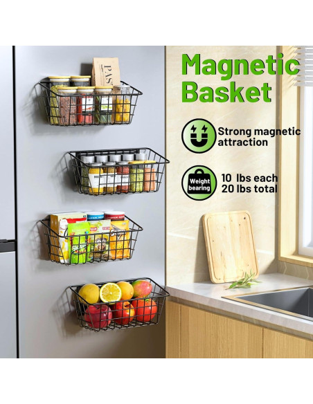 Estante Magnético para Refrigerador Ofiray-home 2 Unidades Negro Estante Magnético para Refrigerador Ofiray-home 2 Unidades Negro