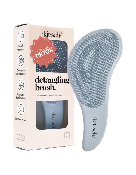Cepillo Desenredante Kitsch Azul Humo para Cabello Húmedo y Seco Cepillo Desenredante Kitsch Azul Humo para Cabello Húmedo y Seco