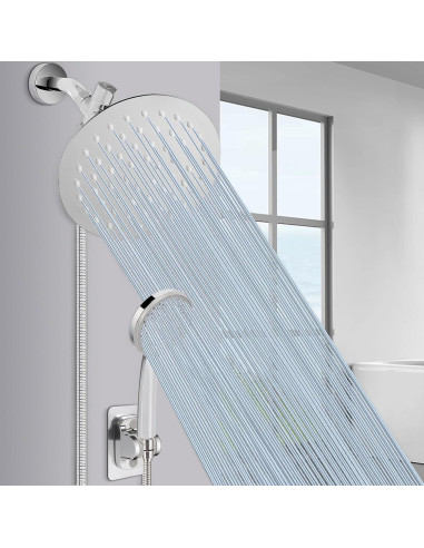 Cabezal de Ducha NearMoon 8" Acero Inoxidable Cromo 5 Modos