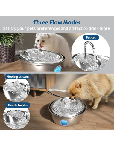 Fuente de Agua Automática ORSDA 2L Acero Inoxidable para Gatos