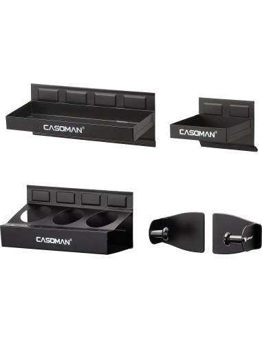 Estante Magnético CASOMAN 4 Piezas Negro Acero Inoxidable