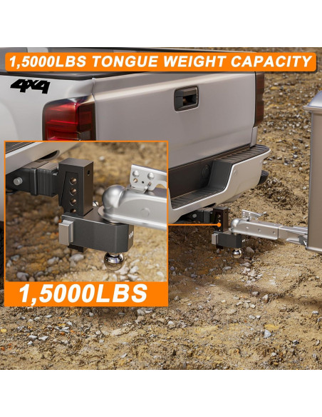 Enganche Ajustable Doble Bola VNN 6" para Receptor 2" 6803.89 kg Enganche Ajustable Doble Bola VNN 6" para Receptor 2" 6803.89 kg