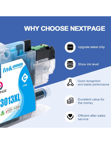 Cartuchos de Tinta Magenta NEXTPAGE LC3013XL 4 Paquetes para Brother Cartuchos de Tinta Magenta NEXTPAGE LC3013XL 4 Paquetes para Brother