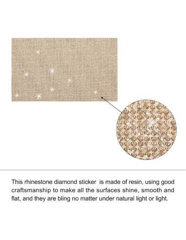 Hoja de Rhinestone Brillante MECCANIXITY 40x24 cm Beige