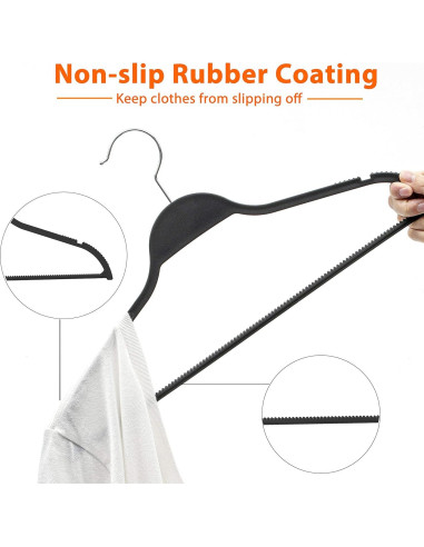 Perchas de Plástico Antideslizantes ELONG HOME - Paquete de 20
