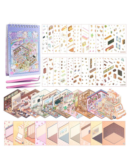 10 Sets de Stickers 3D Lestp para Alivio del Estrés 10 Sets de Stickers 3D Lestp para Alivio del Estrés
