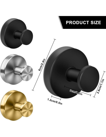 Ganchos de Ventosa MGahyi para Ducha y Baño - 2 Piezas Negro Ganchos de Ventosa MGahyi para Ducha y Baño - 2 Piezas Negro